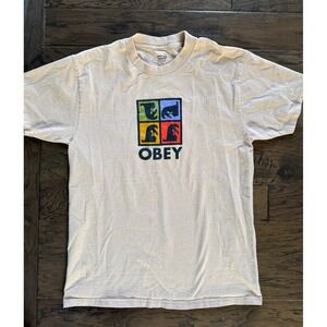 OBEY Graphic T-Shirt with Multicolor Design Minimalist Y2K
